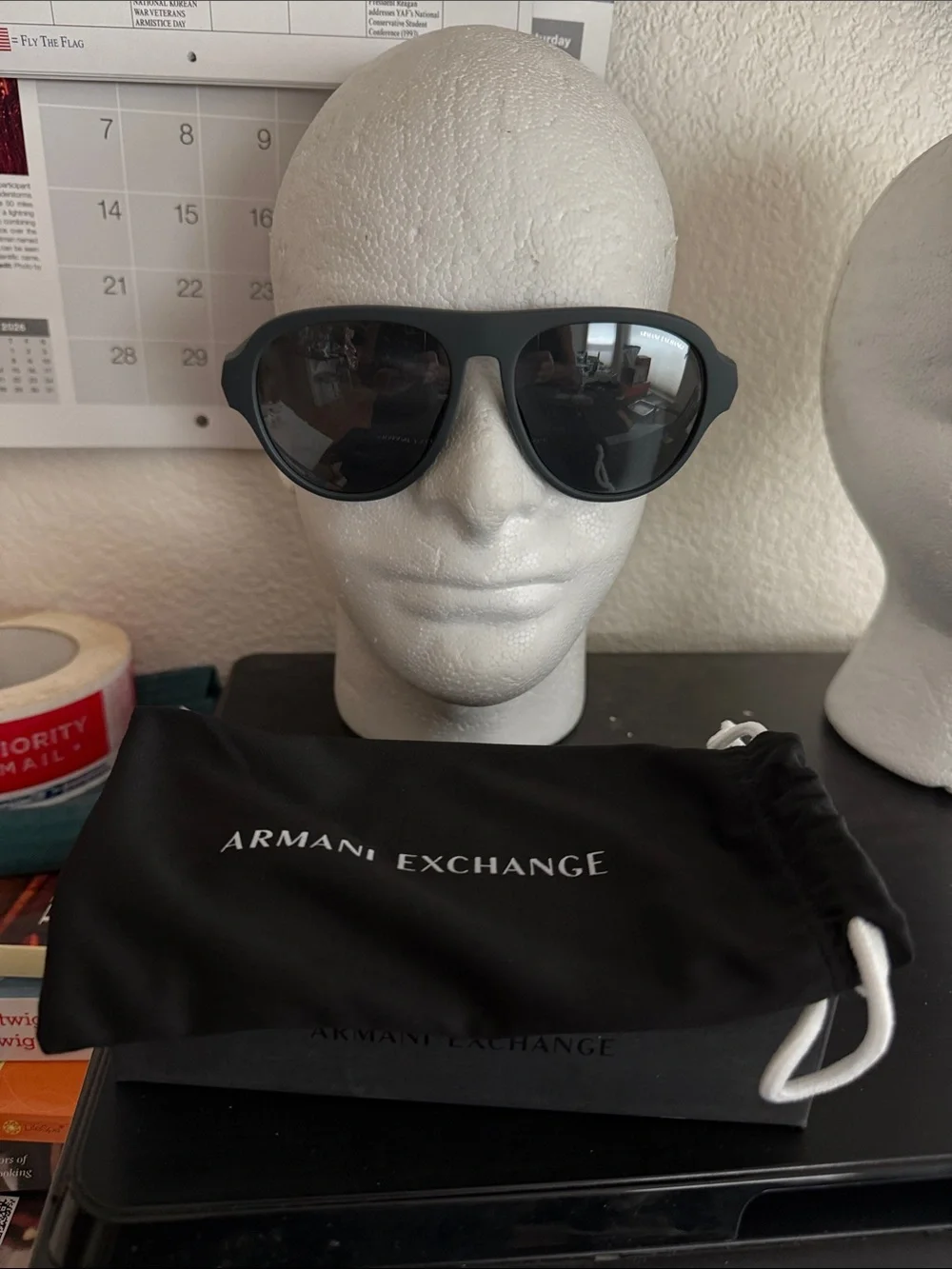 Armani exchange a/x 4126 su 58mm blk mirrored sunglasses